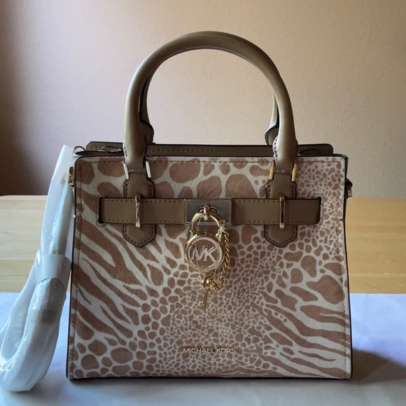 🦒 MICHAEL KORS ANIMAL PRINT  HAMILTON BAG 🦒 NWT 🦒 - Picture 5 of 16